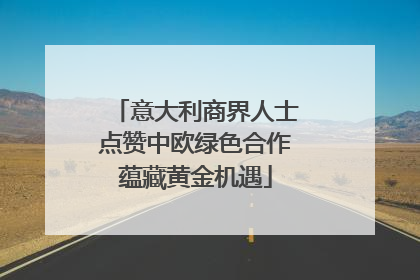 意大利商界人士点赞中欧绿色合作蕴藏黄金机遇