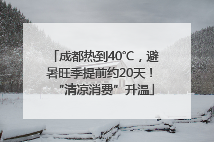 成都热到40℃，避暑旺季提前约20天！“清凉消费”升温