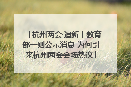 杭州两会·追新丨教育部一则公示消息 为何引来杭州两会会场热议