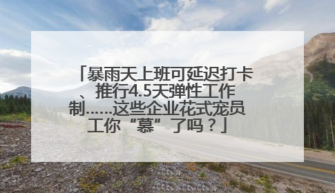 暴雨天上班可延迟打卡、推行4.5天弹性工作制……这些企业花式宠员工你“慕”了吗？