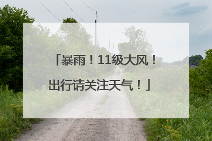 暴雨！11级大风！出行请关注天气！