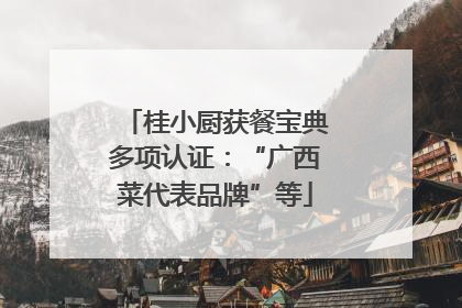 桂小厨获餐宝典多项认证：“广西菜代表品牌”等