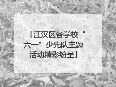 江汉区各学校“六一”少先队主题活动精彩纷呈