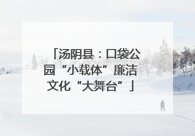 汤阴县：口袋公园“小载体”廉洁文化“大舞台”
