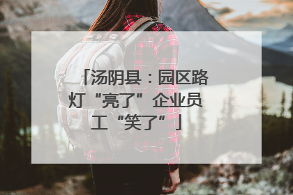 汤阴县：园区路灯“亮了”企业员工“笑了”