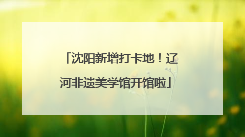 沈阳新增打卡地！辽河非遗美学馆开馆啦