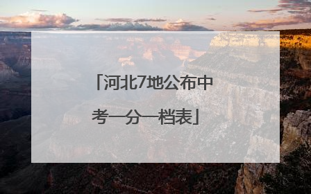 河北7地公布中考一分一档表