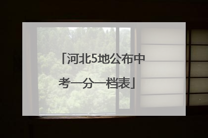 河北5地公布中考一分一档表