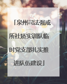 泉州司法强戒所社矫实训队临时党支部扎实推进队伍建设
