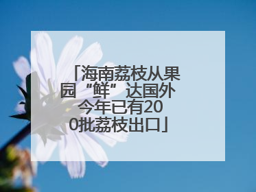 海南荔枝从果园“鲜”达国外 今年已有200批荔枝出口