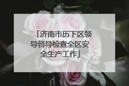 济南市历下区领导督导检查全区安全生产工作