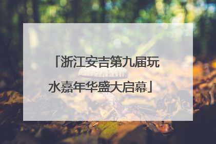 浙江安吉第九届玩水嘉年华盛大启幕