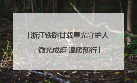 浙江铁路廿载星光守护人：微光成炬 温暖随行