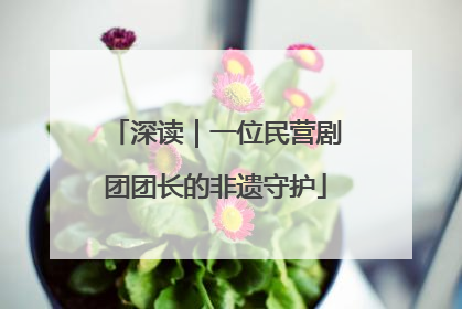 深读｜一位民营剧团团长的非遗守护