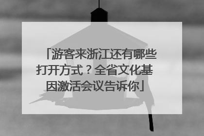 游客来浙江还有哪些打开方式？全省文化基因激活会议告诉你