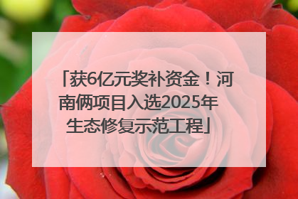 获6亿元奖补资金！河南俩项目入选2025年生态修复示范工程