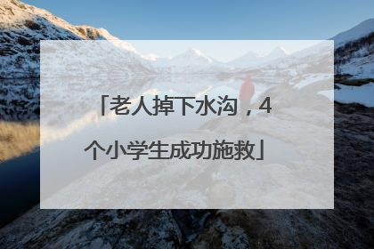 老人掉下水沟，4个小学生成功施救