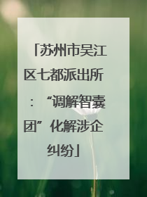 苏州市吴江区七都派出所：“调解智囊团”化解涉企纠纷