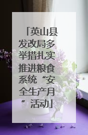 英山县发改局多举措扎实推进粮食系统“安全生产月”活动