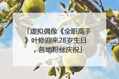 虚拟偶像《全职高手》叶修迎来28岁生日，各地粉丝庆祝