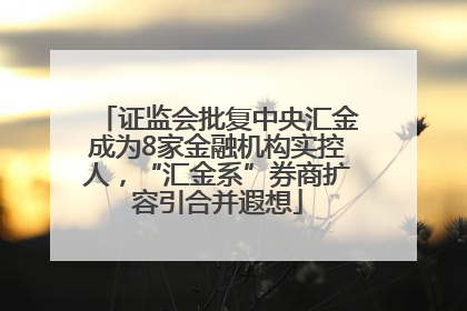 证监会批复中央汇金成为8家金融机构实控人，“汇金系”券商扩容引合并遐想