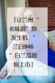 让兰州“老味道”焕发生机 “兰白946”白兰瓜即将上市