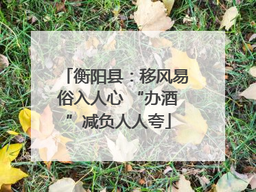 衡阳县：移风易俗入人心 “办酒”减负人人夸