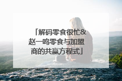 解码零食很忙&赵一鸣零食与加盟商的共赢方程式