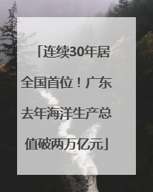 连续30年居全国首位！广东去年海洋生产总值破两万亿元