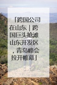 跨国公司在山东｜跨国巨头抢滩山东开发区，青岛峰会拉开帷幕