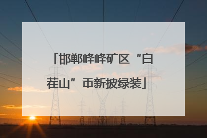 邯郸峰峰矿区“白茬山”重新披绿装