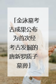 金泳墓考古成果公布 为首次经考古发掘的唐新罗质子墓葬