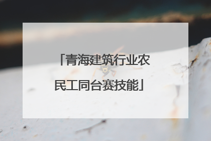 青海建筑行业农民工同台赛技能