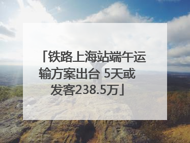 铁路上海站端午运输方案出台 5天或发客238.5万
