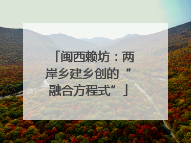 闽西赖坊：两岸乡建乡创的“融合方程式”