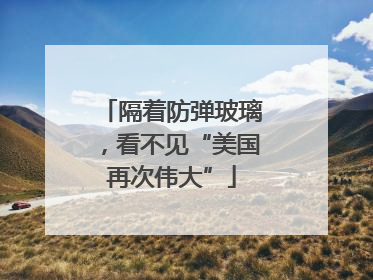 隔着防弹玻璃，看不见“美国再次伟大”
