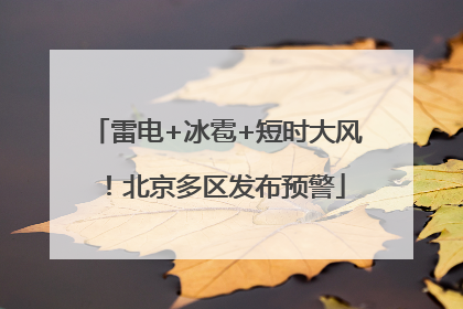 雷电+冰雹+短时大风！北京多区发布预警