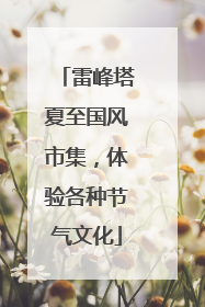 雷峰塔夏至国风市集，体验各种节气文化