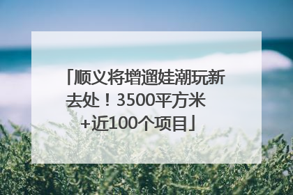 顺义将增遛娃潮玩新去处！3500平方米+近100个项目
