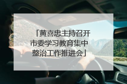黄喜忠主持召开市委学习教育集中整治工作推进会