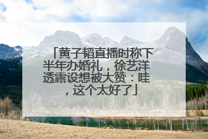 黄子韬直播时称下半年办婚礼，徐艺洋透露设想被大赞：哇，这个太好了