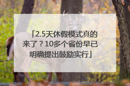 2.5天休假模式真的来了？10多个省份早已明确提出鼓励实行
