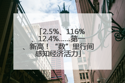 2.5%、116%、12.4%……第一、新高！“数”里行间感知经济活力