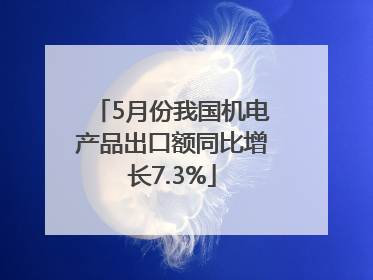 5月份我国机电产品出口额同比增长7.3%